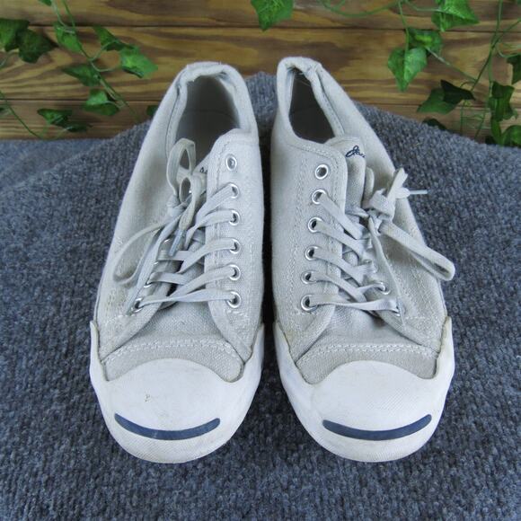 Converse Women's Jack Purcell Sneaker Gray Fabric Sz 8.5 Medium Gently Used 2025 - Picture 2 of 6